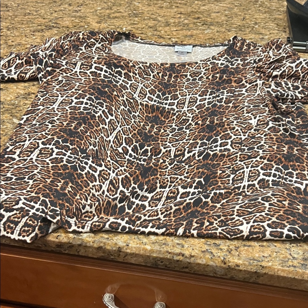 Worthington Animal Print Stretch Top